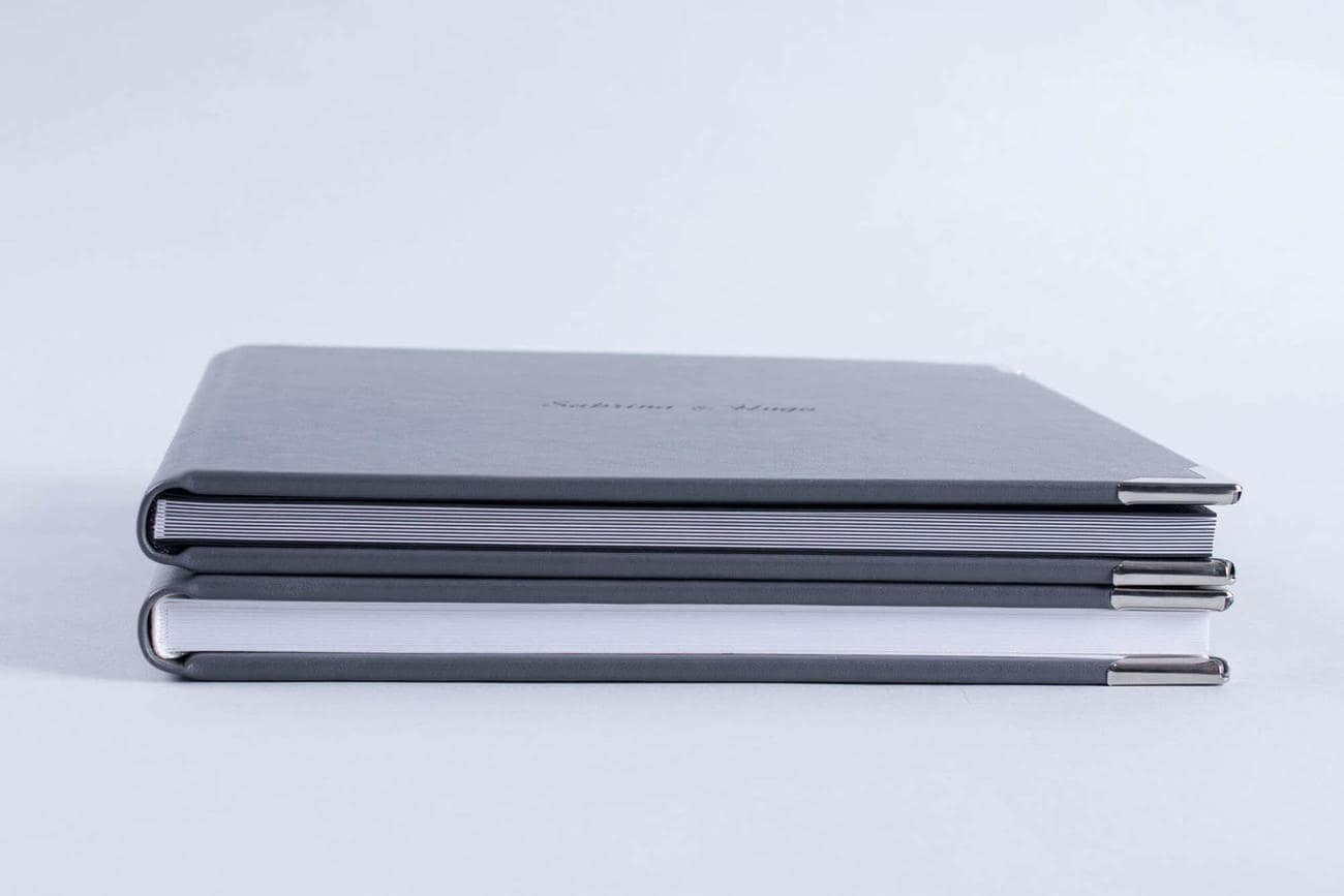 Photo Album Exclusive Stone Grey Metal Corners
